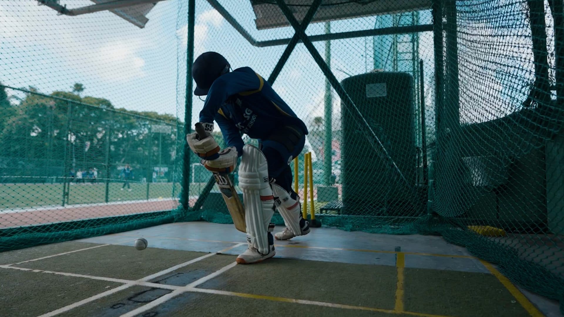 Cricket Indoor: Day & Night - 3 Net Practice Pitches with 2 Bowling Machines - Image 1